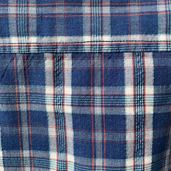 EUC Tommy Bahama Blue Plaid Button Front Short Sleeve Shirt in Men's Large - Picture 7 of 9